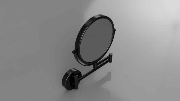 Miroir mural rond grossissant DARK en laiton noir 19cm
