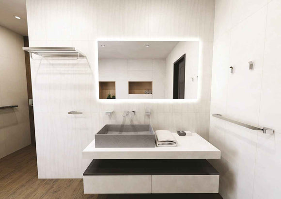 Patère simple rectangulaire SOLO en laiton chromé 2,5 x6,7 x3,2 cm