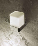 Porte-verre SOLO en laiton chromé et verre 7,5 x10,1 x9,1 cm