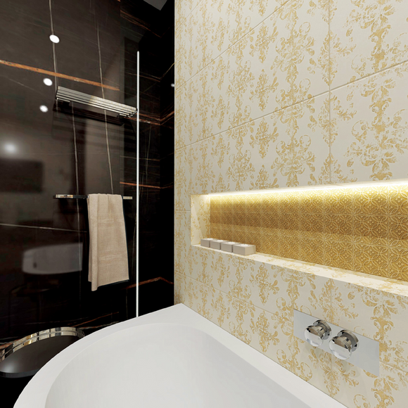 Porte serviette double VIA en chrome 50 x2 x13,2 cm