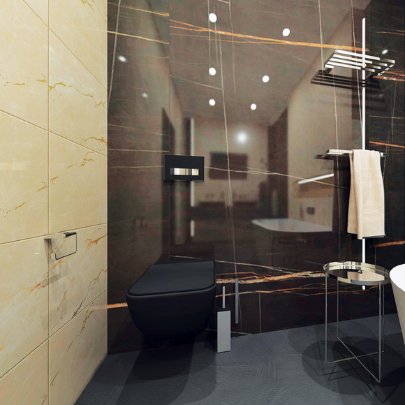 Anneau de serviette rectangulaire VIA en chrome 22 x2x 11 cm