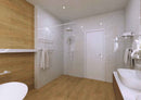 Etagère porte-serviettes de douche WHITE en laiton blanc 55 x12 x26,5 cm