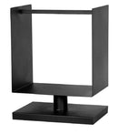 Range bûches sur pied carrée en acier noir 45x30x60 cm