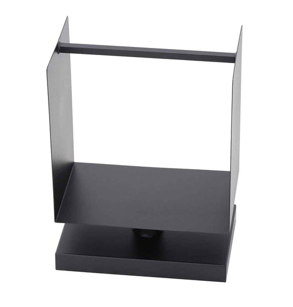 Range bûches sur pied carrée en acier noir 45x30x60 cm