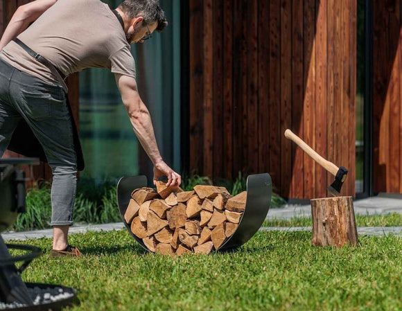 Porte bûches demi-lune TURYN en acier noir