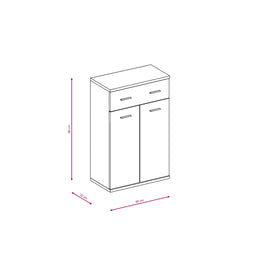 Commode avec un tiroir et deux portes ARMARIO coloris chêne sonoma 60x32x96 cm - 0