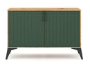 Buffet 2 portes et 2 tiroirs LUGO coloris chêne vert 112x42x78,40cm