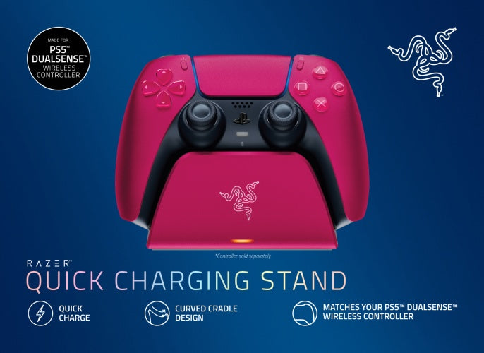 Support de charge rapide Razer RC21-01900300-R3M1 pour manette de jeu PS5, rouge