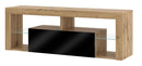 Meuble TV EVEREST coloris chêne et noir 140x35x50 cm