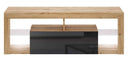 Meuble TV EVEREST coloris chêne et noir 140x35x50 cm