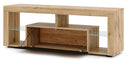 Meuble TV EVEREST coloris chêne et noir 140x35x50 cm