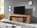 Meuble TV EVEREST coloris chêne 140x35x50 cm
