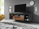 Meuble TV EVEREST coloris gris et chêne 140x35x50 cm-14