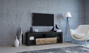 Meuble TV EVEREST coloris gris et chêne 140x35x50 cm-16
