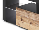 Meuble TV EVEREST coloris gris et chêne 140x35x50 cm-17