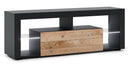Meuble TV EVEREST coloris gris et chêne 140x35x50 cm-18