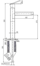 Mitigeur haut lavabo LOIRA sans siphon en laiton chromé