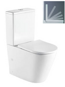 Ensemble Cuvette WC sans bride Rimless à poser ZINA - avec abattant et réservoir-3