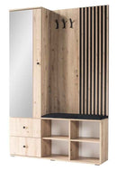 Meuble d’entrée MODERNO coloris chêne artisan 128,5x30 H.195,5 cm