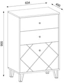 Commode BILBAO coloris chêne et blanc mat 63,4 x40 x 96 cm