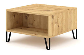 Table basse carrée BILBAO coloris chêne artisan 60x60 x37 cm