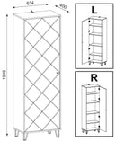 Armoire à 1 porte BILBAO coloris chêne et gris mat 63,4 x40 x 195 cm
