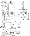 Mélangeur baignoire sur pied en laiton noir et bronze MORAVA RETRO﻿-3