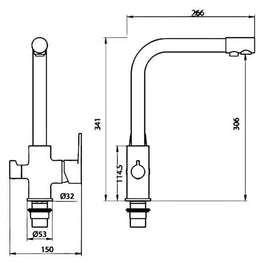 Miscelatore per cucina 3 vie per depuratore