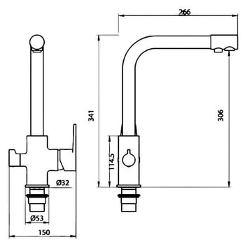 Miscelatore per cucina 3 vie per depuratore