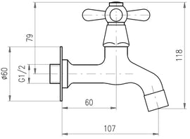 Robinet tap mural rétro laiton bronze