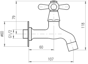 Robinet tap mural rétro laiton bronze