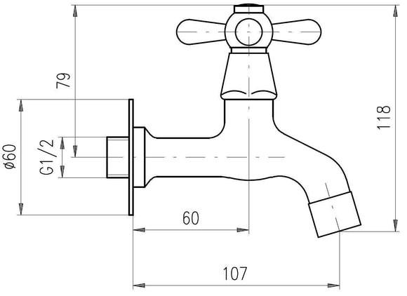 Robinet tap mural rétro laiton bronze