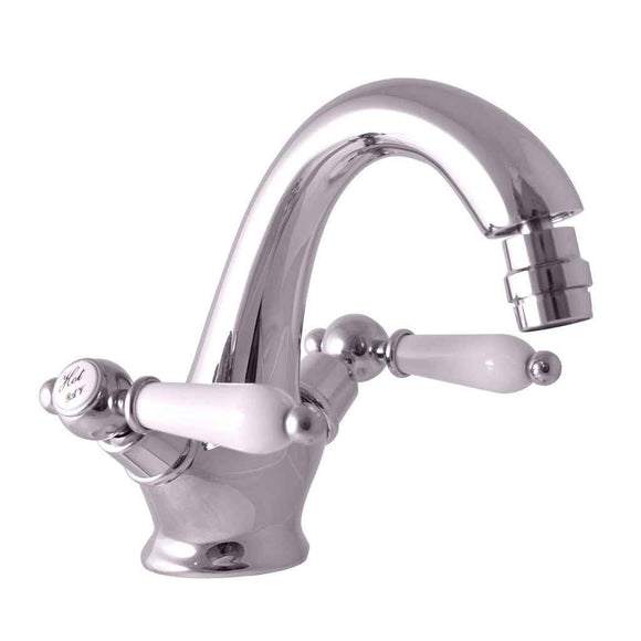 Mélangeur lavabo rétro MORAVA laiton chromé avec pop-up