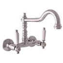 Mélangeur évier mural rétro MORAVA en laiton chromé poignée en céramique