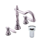 Mélangeur lavabo rétro 3 trous MORAVA avec bonde laiton chromé