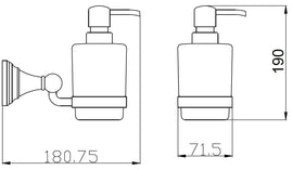 Distributeur de savon rétro MORAVA en laiton chromé et céramique 18,1x7,15 x19 cm - 0