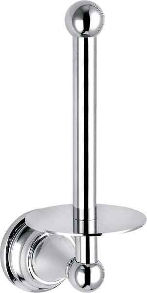 Dérouleur papier toilette vertical rétro MORAVA en laiton chromé 10,6x8 x20,3 cm