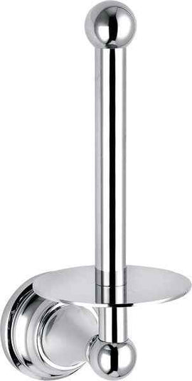 Dérouleur papier toilette vertical rétro MORAVA en laiton chromé 10,6x8 x20,3 cm