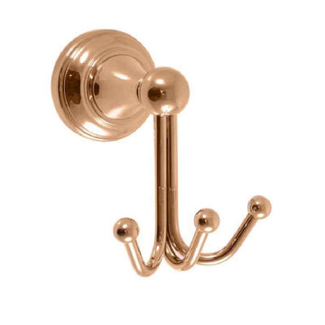 Patère triple rétro MORAVA en laiton doré 11,5x8,2x11,6 cm