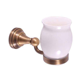 Porte-verre rétro MORAVA en laiton bronze et céramique 16,1x6,7 x10,8cm