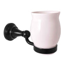 Porte-verre rétro MORAVA en laiton noir et céramique 16,1x6,7 x10,8cm