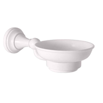 Porte-savon rétro MORAVA en laiton blanc et céramique 19x11 x6,45 cm