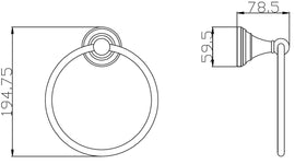 Anneau de serviette rétro MORAVA en bronze 19,5 cm