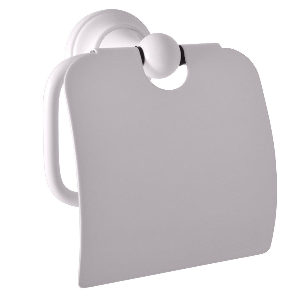 Dérouleur papier toilette rétro MORAVA en laiton blanc 13,65x 7,85 x14,55 cm - 0