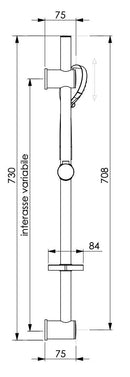 Saliscendi universale regolabile completo