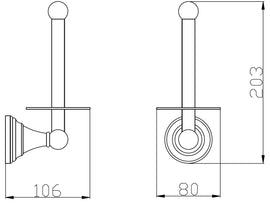 Dérouleur papier toilette vertical rétro MORAVA en laiton blanc 10,6x8 x20,3 cm - 0