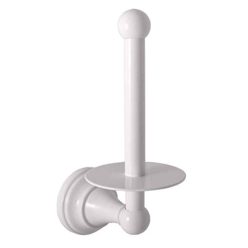Dérouleur papier toilette vertical rétro MORAVA en laiton blanc 10,6x8 x20,3 cm
