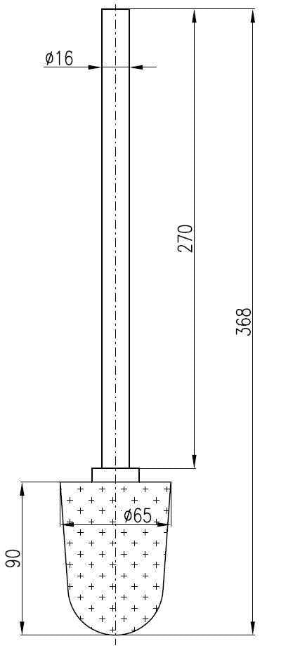 Brosse de toilette rétro MORAVA en laiton bronze 6,5x 36,8 cm