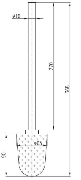 Brosse de toilette rétro MORAVA en laiton bronze 6,5x 36,8 cm