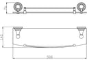 Etagère murale de douche avec rail rétro MORAVA en laiton bronze 50x14x7,6 cm-2